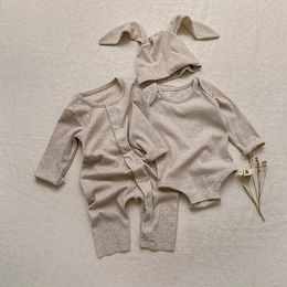 Autumn born Infant Casual Jumpsuit Boy Girl Baby Cotton Romper Fashion Kid Bodysuit Toddler Solid Toddler Onesie 240116