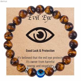 Charm-Armbänder Evil Eye-Armband für Männer, 8 mm Tigerauge-Stein-Armband, Schutz-Armband, Naturstein-Armband, bringen Glück, Schmuck, Geschenke