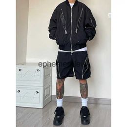 Men's Shorts American style high street wind assault shorts men zipper design Harajuku casual tooling outdoor five-point pants summerephemeralew