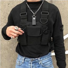 Waist Bags Men Functional Unisex Tactical Sling Chest Bag Fashion Hip Hop Vest Streetwear Pack Girl Boy Black Cool Rig