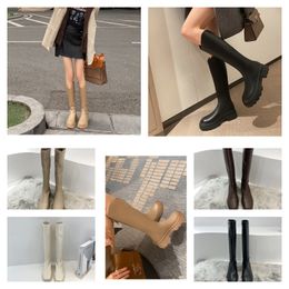 Luxuriöse Komfort-Designer-Stiefel für Damen, zarte Gummi-Außensohle, Leder, Martin-Knöchel, modisch, rutschfest, Welle, bunt, 34424