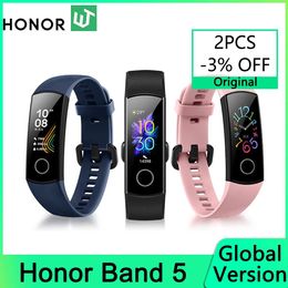 Wristbands Global Version Honour Band 5 Smartband AMOLED Heart Rate Tracking Fitness Sleep Swimming Monitor Sport Blood Oxygen Tracker