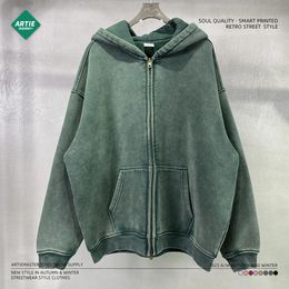 Batik fleece zippered hoodie 240115