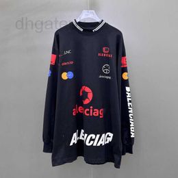 Men's T-Shirts designer brand b Family High Version Paris Home Full Collection Embroidered Long Sleeved Racing Suit Printed Collar Unisex T-shirt KW6K