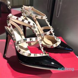 Designer - bow Tie Dress shoes Sandals bow splice patent leather Slingback Shoes High heeled sandals shoes for wome
