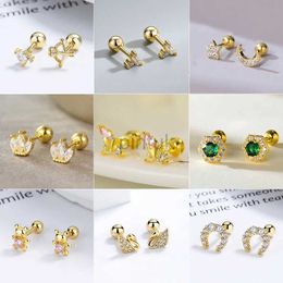 Stud Fashion Gold Colour Butterfly Tragus Piercings for The Ear Helix Stud Earrings for Women Tibetan Charm Ear Bone Piercing Jewellery d240426