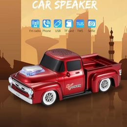 Speakers Old Pickup Truck Alloy Car Design Wireless Speakers High Fidelity Stereo Bluetooth Surround Outdoor Music Player Supports TF FM