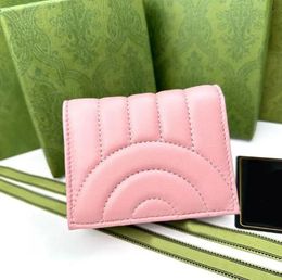 New Women's Credit Wallet Fashion Designer Card Bag Luxury Brand Wallet Leather Rope Buckle Thin Wallet Combination Classic Fashion Wallet Letter Wallet