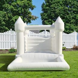 wholesale White Bounce House 10*8*8 ft Inflatable Bouncy House Castle Commercial Grade Weddingg Jumping Bed for Kids with blower free ship
