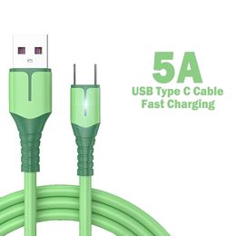 5A Type C Cable Liquid Soft Glue Super Fast Charge Data Cord For Samsung Xiaomi 13 12 11 Pro Huawei Poco USB C Data Cord Cable 1m/1.5m/2m