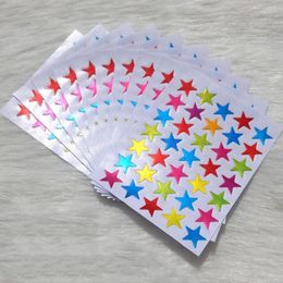 Gift Wrap 10 Sheets/bag Child Reward Flash Sticker Teacher Praise Label Award Five-pointed Star Gold Self-adhesive