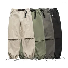 Men's Pants American Style Spring Autumn Sport Caual Streetwear Basic All-match Leggings Solid Elastic Waist Cotton S-2XL