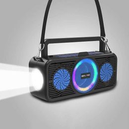 Portable Speakers Outdoor Speaker Portable Bluetooth Small Stereo with Coloured Lights Multifunctional Plug-in Card Solar Radio YQ240116