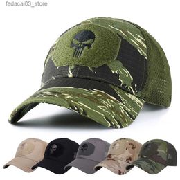 Ball Caps Military Skull Baseball Caps Camouflage Tactical Army Combat Paintball Basketball Football Adjustable Summer Sun Hats Men Women Q240116