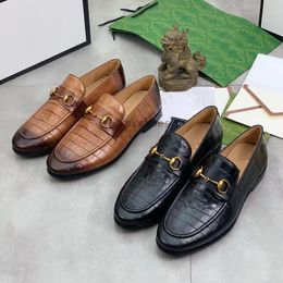 Luxurious Designer Men Dress Shoes Genuine Leather Black brown Moccasins Business Handmade Shoe G Formal Party Office Wedding Men Loafers Shoes 1.9 09