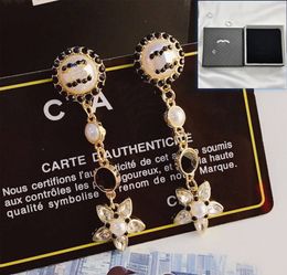 Ohrringe, luxuriöse Perlen-Ohrringe, Marken-Designer-Charm-Ohrringe, neue Mädchen, hochwertiger Schmuck, klassische vergoldete Ohrstecker mit Box, Boutique-Schmuck