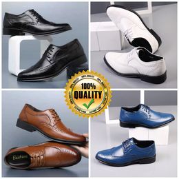 Designers Shoes Designer Casual Shoes Mens Black Blue white brown Leather Shoes Point Toe party banquets suit Man's Business heels EUR 38-47