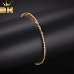 THE BLING KING 2mm Tennis Link Bracelet Iced Out Bling Cubic Zirconia Men Women Bracelets Fashion Hiphop Jewellery 240115