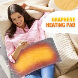 Graphene Electric Heating Pad Physiotherapy Thermal Blanket Temperature Control Compress Waist Back Foot Hand Winter Warmer 240115