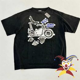 Men's T-Shirts Saint Michael T Shirt Men Women Locomotive Parts Holes Edges T-shirt Tops Teeephemeralew