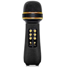 Microphones Wireless Bluetooth Karaoke Microphone 7in1 Portable Handheld Karaoke Microphone Mic Speaker Home Party for All Smartphones