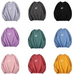 2024 Lu Lu Neck Sweater Crew Soho Pullover Oversized Sweatshirts Autumn/Winter Warm Sweatwear Thickened Loose Warm-up Unisex Casual Long Sleeves SweatTops