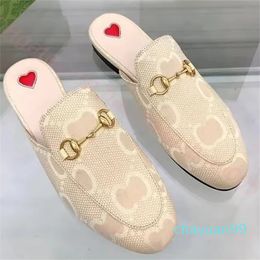 2024 Designer Leather Loafers Sandals Women Men Leather Summer Outdoor Slippers Mules Fur Slippers Flats Metal Chain Lady Casual Shoes