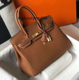 Genuine Leather Handbag Ber Kin Bag Women Purse Designer Quality Tote Handmade Luxury Designer Classic Fashion Togo Leather Wallet