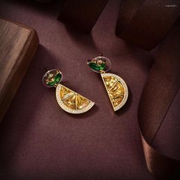 Dangle Earrings 2024 Selling Lemon Fruit Delicate Lovely Sweet Fresh High-Quality Jewelry Bright Colors