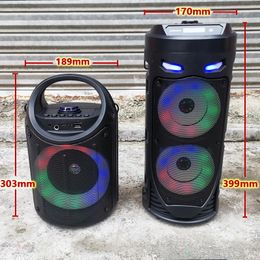 Speakers Portable Bluetooth Speaker Wireless Outdoor 3D Stereo Subwoofer Type Square Dance Music Column Support U Disk TF Card FM Radio