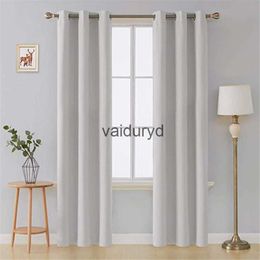 Curtain White Thermal Insulated Blackout Curtains for Living Room bedroom Gray Thick Window Curtain Treatmentvaiduryd