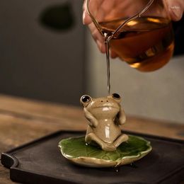 Tea Pets Cute Frog Pet Zen Home Desktop Ceremony Accessories Handmade Ceramic Micro Landscape Decorative Ornament Lovers Gift