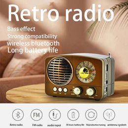 Speakers Bluetooth Potable Retro Radio Wireless HIFI Speaker Stereo Headset FM AM SW USB AUX TF Card MP3 Multimedia Classical Receiver