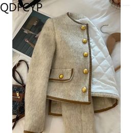 Women's Jackets Womens Coats Autumn Winter 2024 High Grade Gray Small Fragrance Elegant Jacket Shor Top Korean Fashion Thickened Coat Female