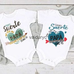 Rompers Funny Spanish Print Newborn Baby bodysuit newborn summer Short Sleeve Clothes Boy Girl Toddler BodySuit Born Crawling Jumpsuit H240508