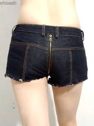 Women's Jeans XS-4XL Double Zipper Open Crotch Denim Shorts Tassel Hot Sexy Booty Shorts Clubwear Short Jeans Pantalon Corto Mini Bermudas YQ240116