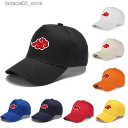 Ball Caps Japanese Anime Cosplay Baseball Caps Cartoon Red Cloud Snapback Cap Outdoor Sports Adjustable Hip Hop Hat For Men Women Gorras Q240116