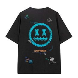 Designer Luxury BeaserS Classic Smiley Face Formula Graffiti Short sleeve Men's fashion brand Loose Summer Couple brand Comfortable Summer T-shirt