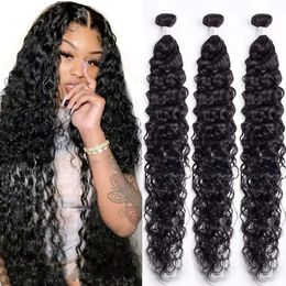 Water Wave Human Hair Bundles Peruvian Wet and Wavy Hair Bundles 30 Inch Long 134 Bundles Deal RemyCurly Human Hair 240115