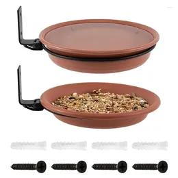 Other Bird Supplies Tree Mounted Feeder Bath Bowl 2 Trays Installed With Iron Ring For Wall Hanging