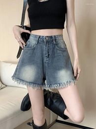 Women's Shorts Women 2024 Summer Fashion Loose Denim Short Pant Female High Waist Thin Ladies Casual Wide-leg K22