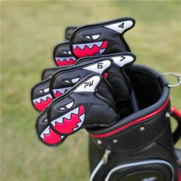 Golf Iron Covers Golf Club Head Of Various Colours And Styles Golf Club Iron Sleeve Cap Shark Number Pattern Embroidery High Quality Can 6857