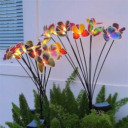 Lawn Lamps Solar Powered Butterfly 6/10 Leds High Brightness IP65 Waterproof Garden Fairy Decoration for PathwayPatio YQ240116