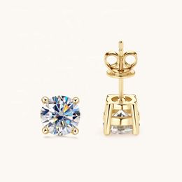 Real Solid Gold Classic Claw Setting Trendy Jewellery IGI Lab Grown Cvd/Hpht Diamond Women Stud Earrings