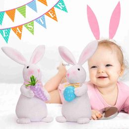 Other Event Party Supplies Easter Ornament Bunny Doll Hug Carrot Colorful Eggs Cute h Doll Home Decoration Desktop Decorations Umbrella Ornament YQ240116