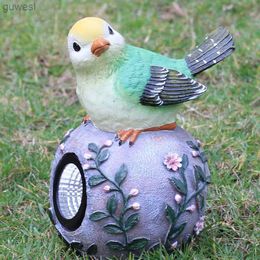 Lawn Lamps Garden Energy-saving Lamp Decoration Resin Solar Light Ornament Outdoor Bird figurines Crafts Park Lighting Furnishing Craftwork YQ240116