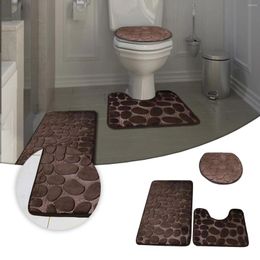 Toilet Seat Covers Bathroom Decorative Rug Set Of 3 Chenille Plush Large And Cover With Non-Slip Rubber Backing