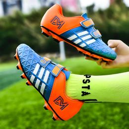 Size 28-38 Children's Football Boots Long Spike Hook Loop Futsal Shoes Boy TF Turf Soccer Shoes Kids Sneakers Chuteira Futebol 240116