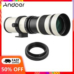 Andoer Camera Super Telepo Zoom Lens MF T Mount for Canon EF-Mount Cameras EOS 80D 77D 70D 60D 60Da 50D 7D 6D 5D T7i 240115