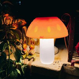 Lawn Lamps Solar Orange Mushroom Light Outdoor Garden Landscape Lawn Ground Plug Light LED Modelling Night Light LED Home Decoration Lamp YQ240116